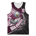 Manly Warringah Sea Eagles Rugby Mascot Basketball Jersey Tribal Polynesian Power Art - Lightning Mascot