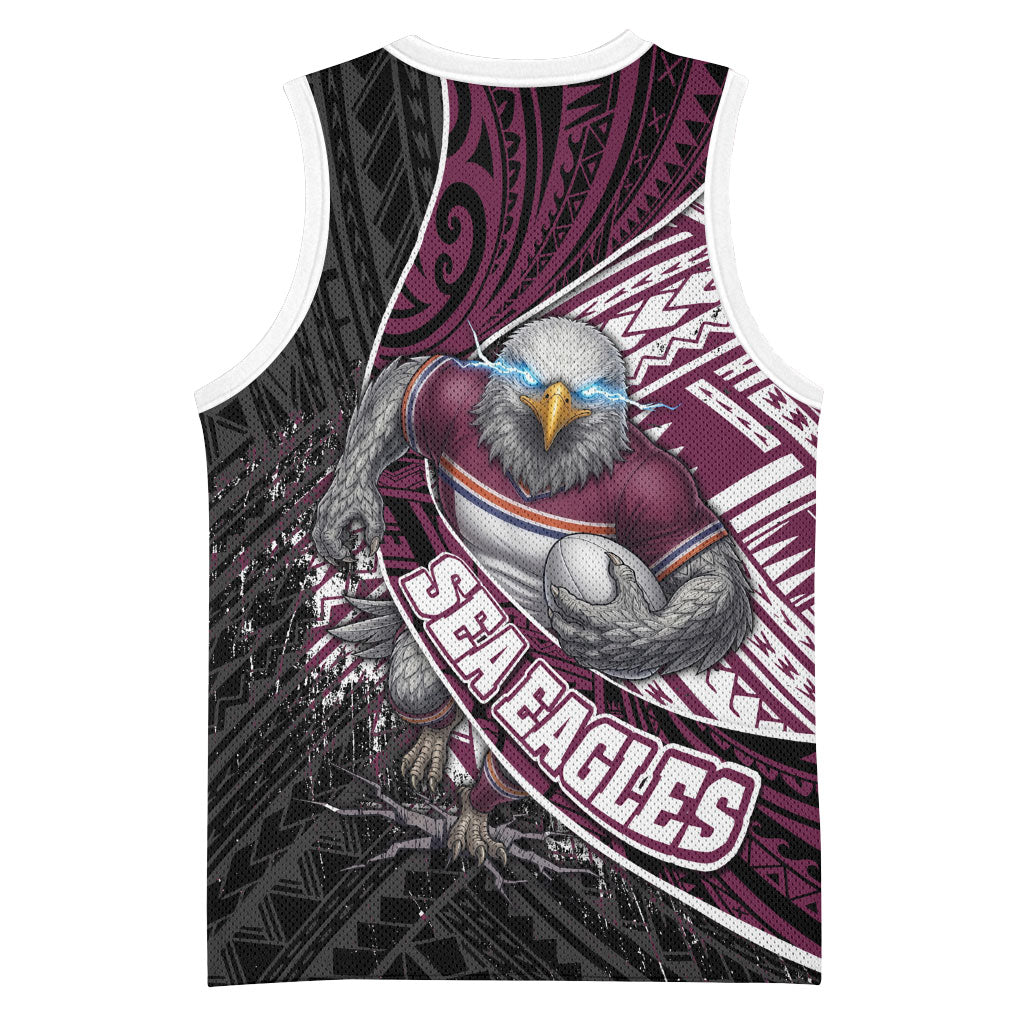 Manly Warringah Sea Eagles Rugby Mascot Basketball Jersey Tribal Polynesian Power Art - Lightning Mascot