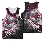 Manly Warringah Sea Eagles Rugby Mascot Basketball Jersey Tribal Polynesian Power Art - Lightning Mascot