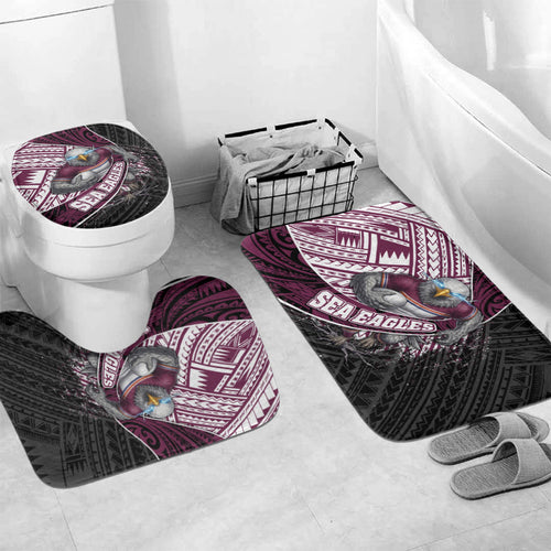 Manly Warringah Sea Eagles Rugby Mascot Bathroom Set Tribal Polynesian Power Art - Lightning Mascot