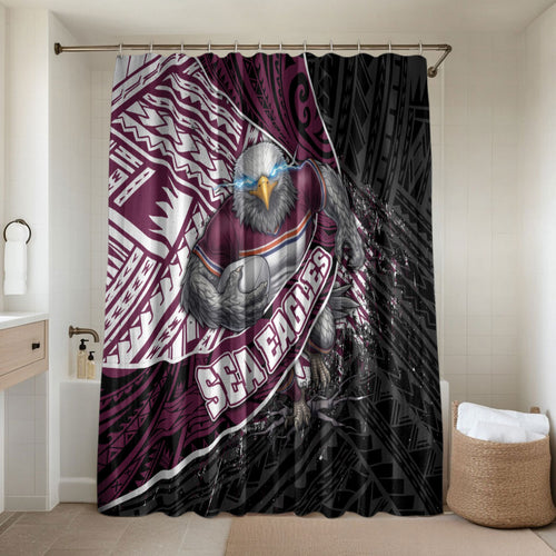 Manly Warringah Sea Eagles Rugby Mascot Bathroom Set Tribal Polynesian Power Art - Lightning Mascot