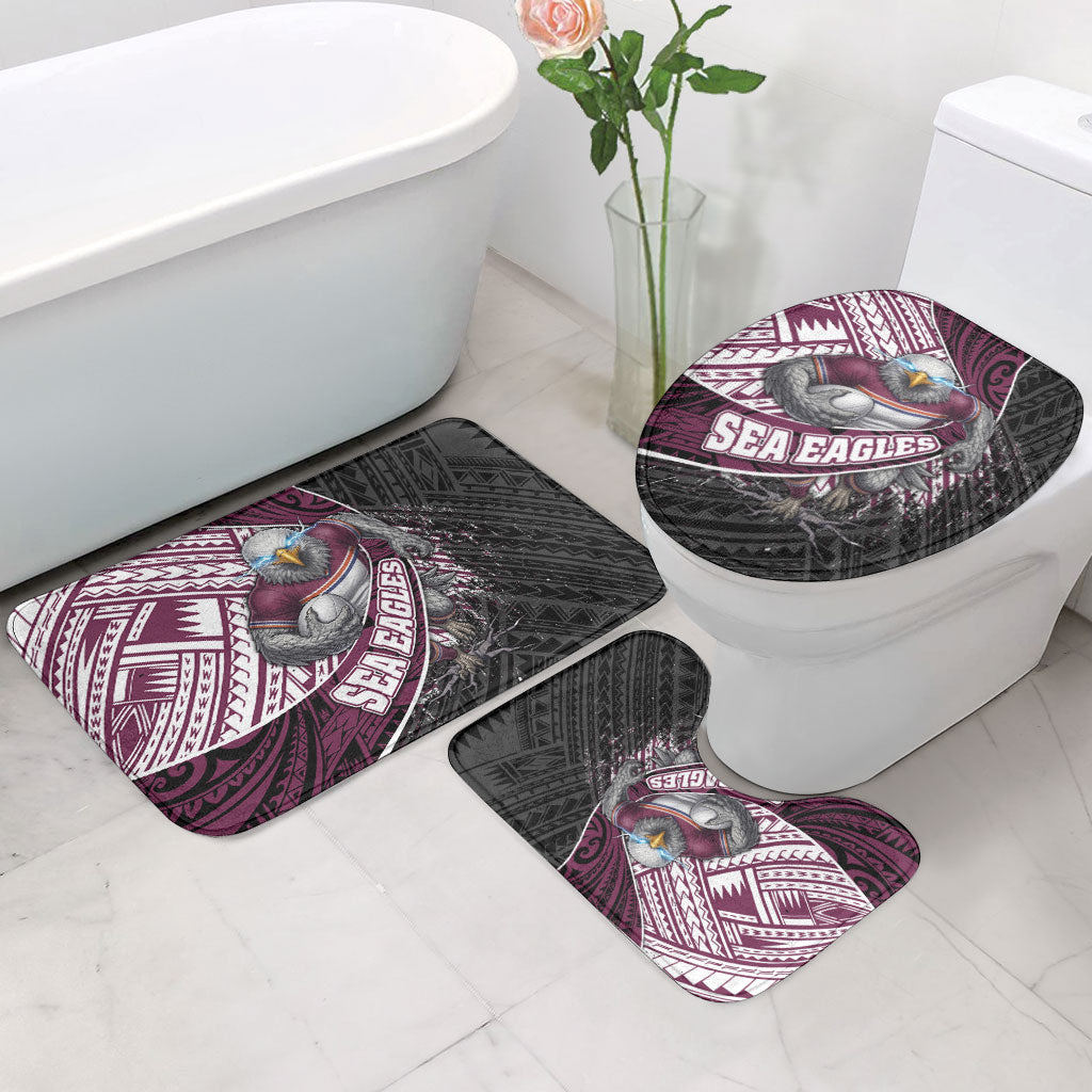 Manly Warringah Sea Eagles Rugby Mascot Bathroom Set Tribal Polynesian Power Art - Lightning Mascot