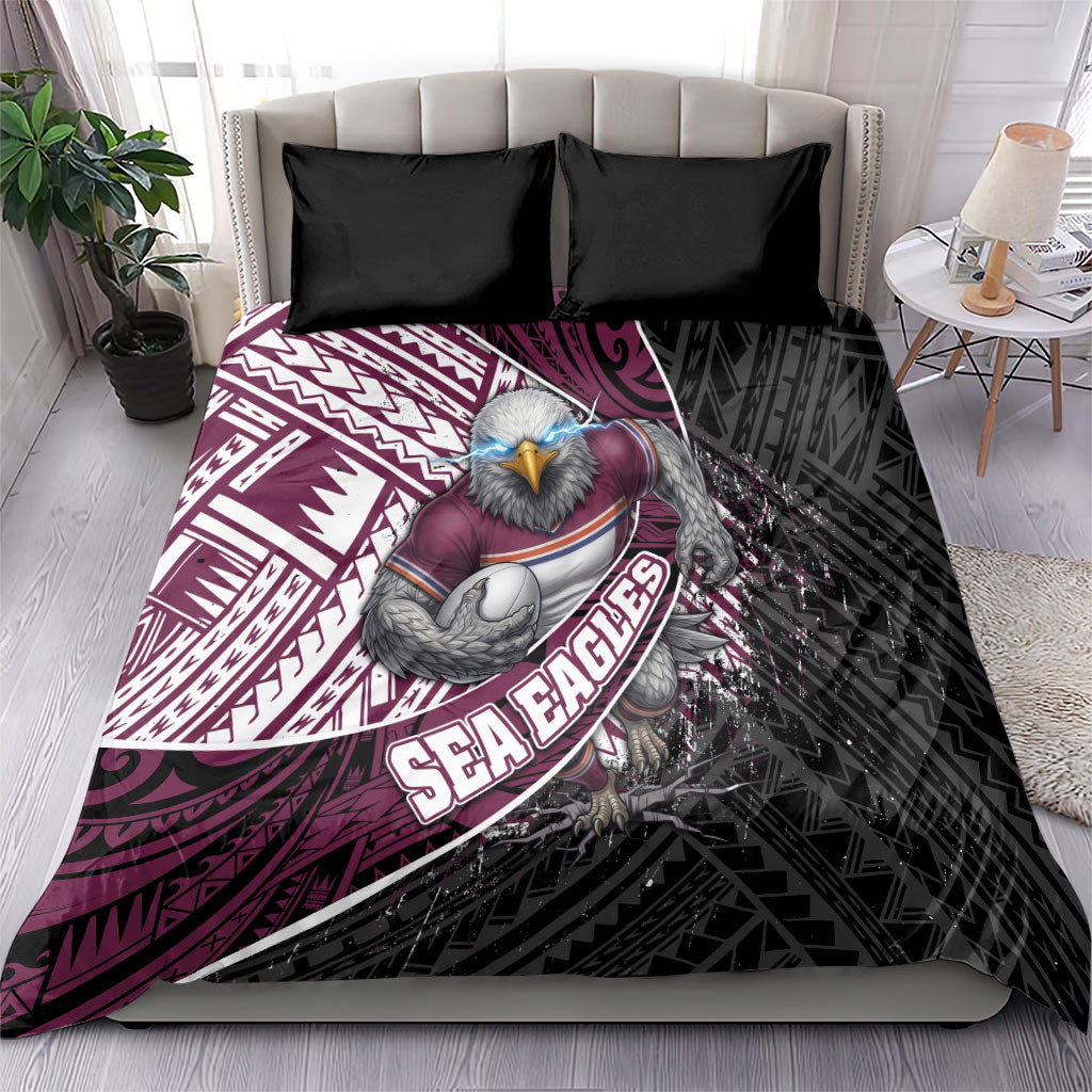 Manly Warringah Sea Eagles Rugby Mascot Bedding Set Tribal Polynesian Power Art - Lightning Mascot