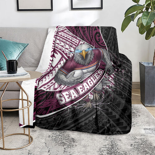 Manly Warringah Sea Eagles Rugby Mascot Blanket Tribal Polynesian Power Art - Lightning Mascot