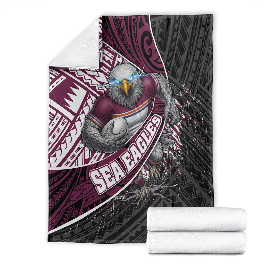 Manly Warringah Sea Eagles Rugby Mascot Blanket Tribal Polynesian Power Art - Lightning Mascot