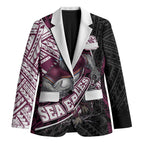 Manly Warringah Sea Eagles Rugby Mascot Blazer Tribal Polynesian Power Art - Lightning Mascot