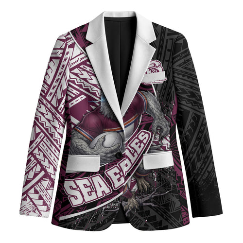 Manly Warringah Sea Eagles Rugby Mascot Blazer Tribal Polynesian Power Art - Lightning Mascot