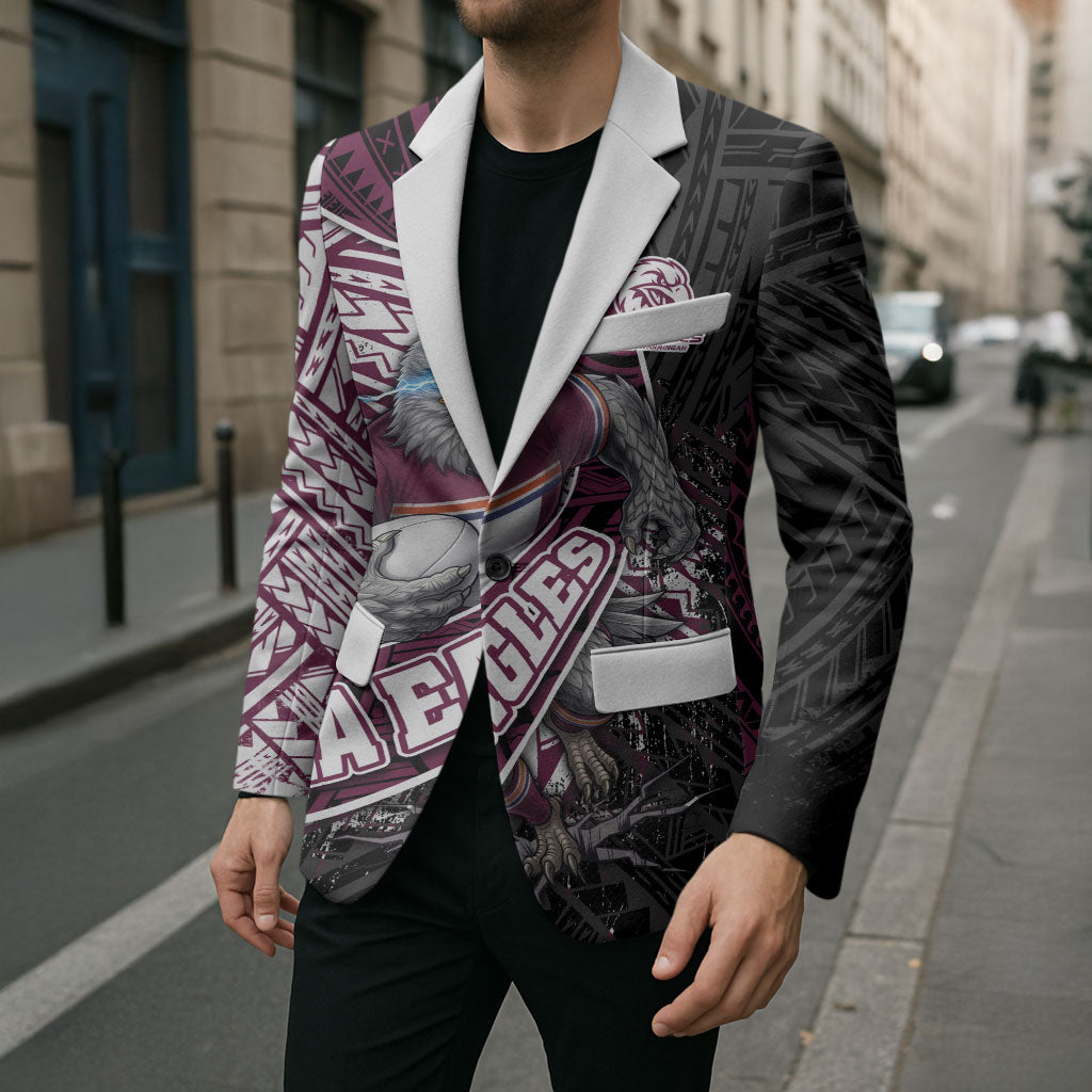 Manly Warringah Sea Eagles Rugby Mascot Blazer Tribal Polynesian Power Art - Lightning Mascot