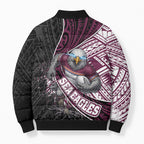 Manly Warringah Sea Eagles Rugby Mascot Bomber Puffer Jacket Tribal Polynesian Power Art - Lightning Mascot
