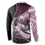 Manly Warringah Sea Eagles Rugby Mascot Button Sweatshirt Tribal Polynesian Power Art - Lightning Mascot