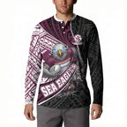 Manly Warringah Sea Eagles Rugby Mascot Button Sweatshirt Tribal Polynesian Power Art - Lightning Mascot