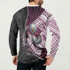 Manly Warringah Sea Eagles Rugby Mascot Button Sweatshirt Tribal Polynesian Power Art - Lightning Mascot