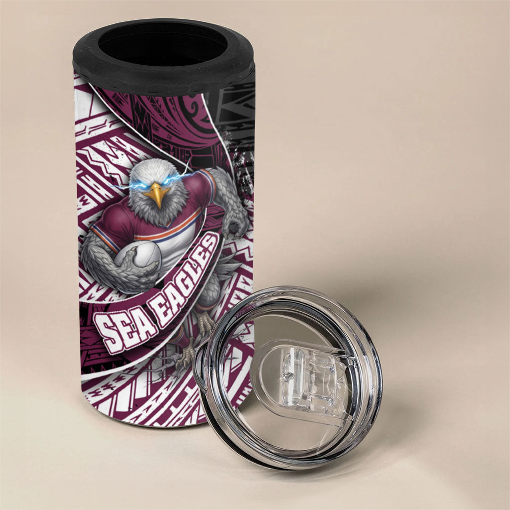Manly Warringah Sea Eagles Rugby Mascot 4 in 1 Can Cooler Tumbler Tribal Polynesian Power Art - Lightning Mascot
