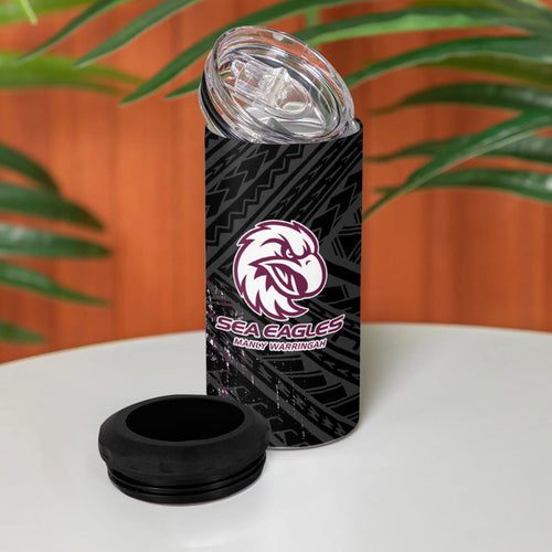 Manly Warringah Sea Eagles Rugby Mascot 4 in 1 Can Cooler Tumbler Tribal Polynesian Power Art - Lightning Mascot