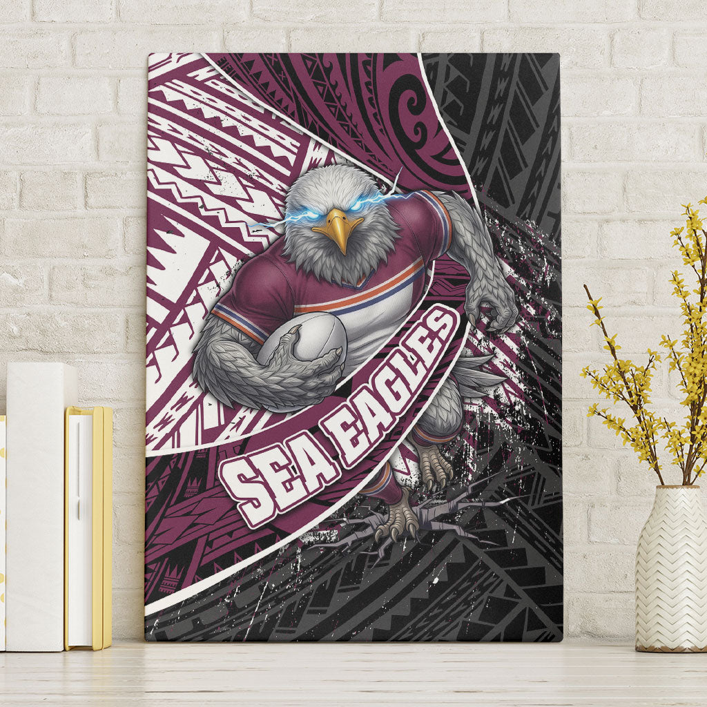 Manly Warringah Sea Eagles Rugby Mascot Canvas Wall Art Tribal Polynesian Power Art - Lightning Mascot