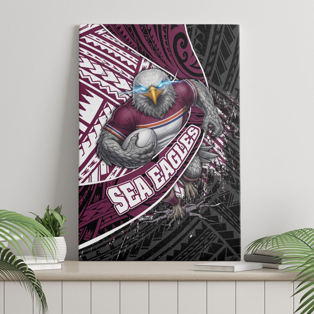 Manly Warringah Sea Eagles Rugby Mascot Canvas Wall Art Tribal Polynesian Power Art - Lightning Mascot