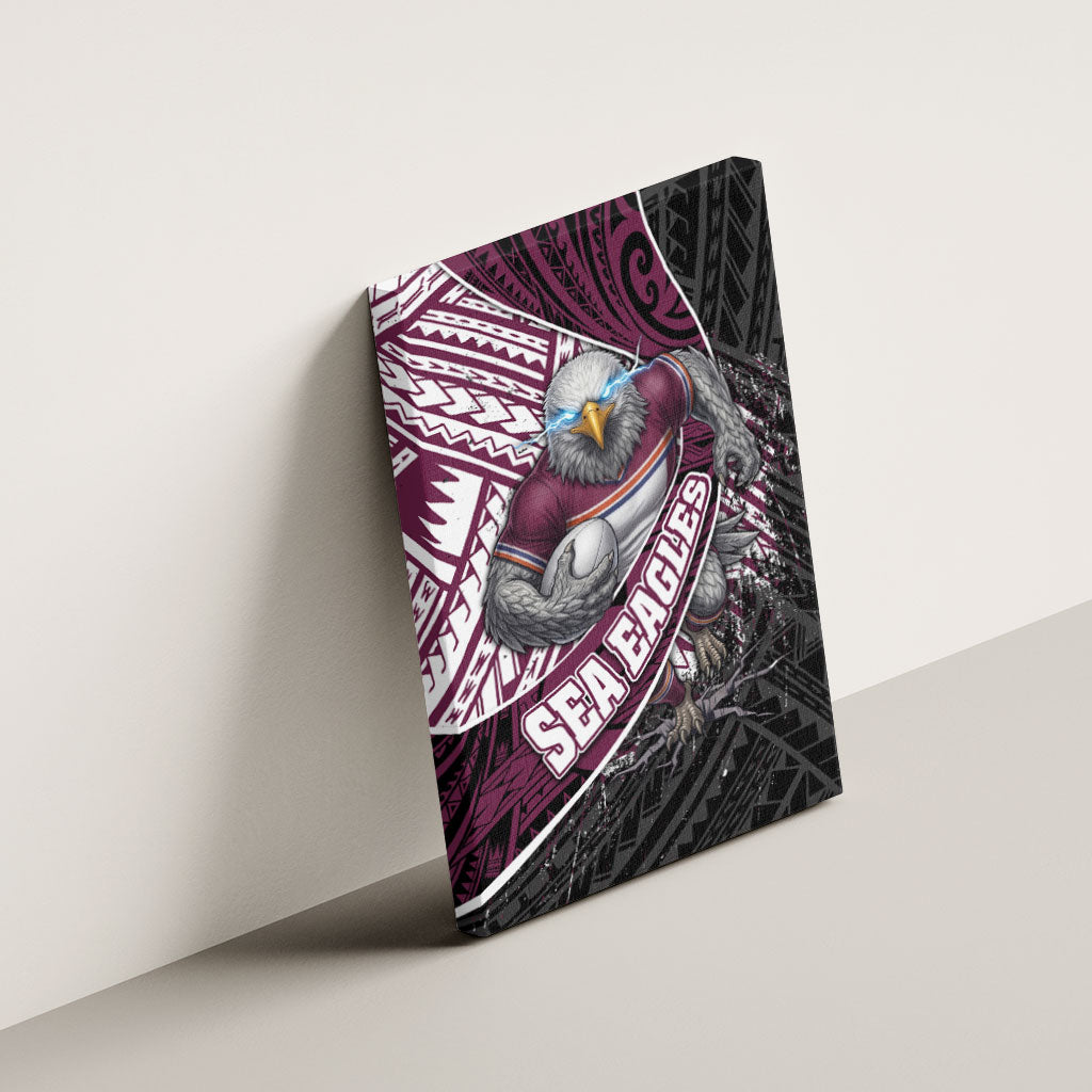 Manly Warringah Sea Eagles Rugby Mascot Canvas Wall Art Tribal Polynesian Power Art - Lightning Mascot