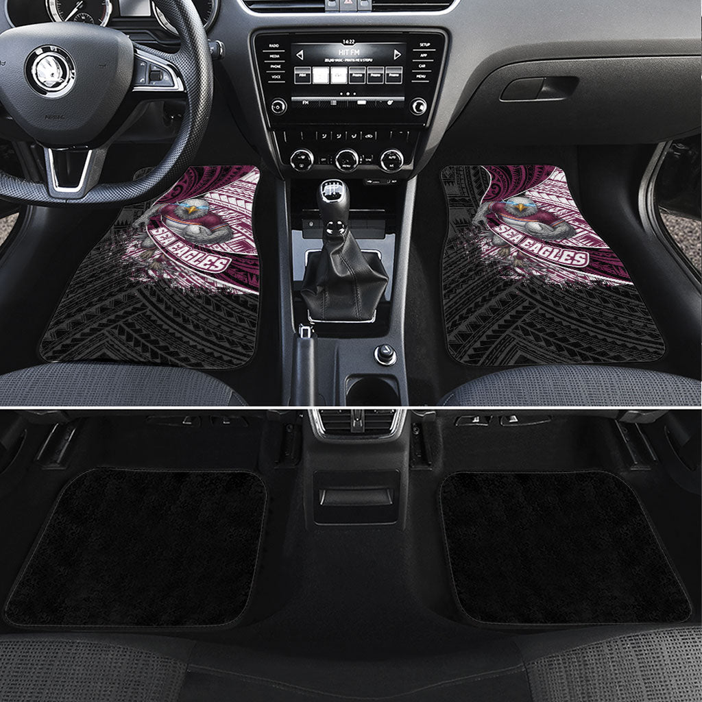 Manly Warringah Sea Eagles Rugby Mascot Car Mats Tribal Polynesian Power Art - Lightning Mascot