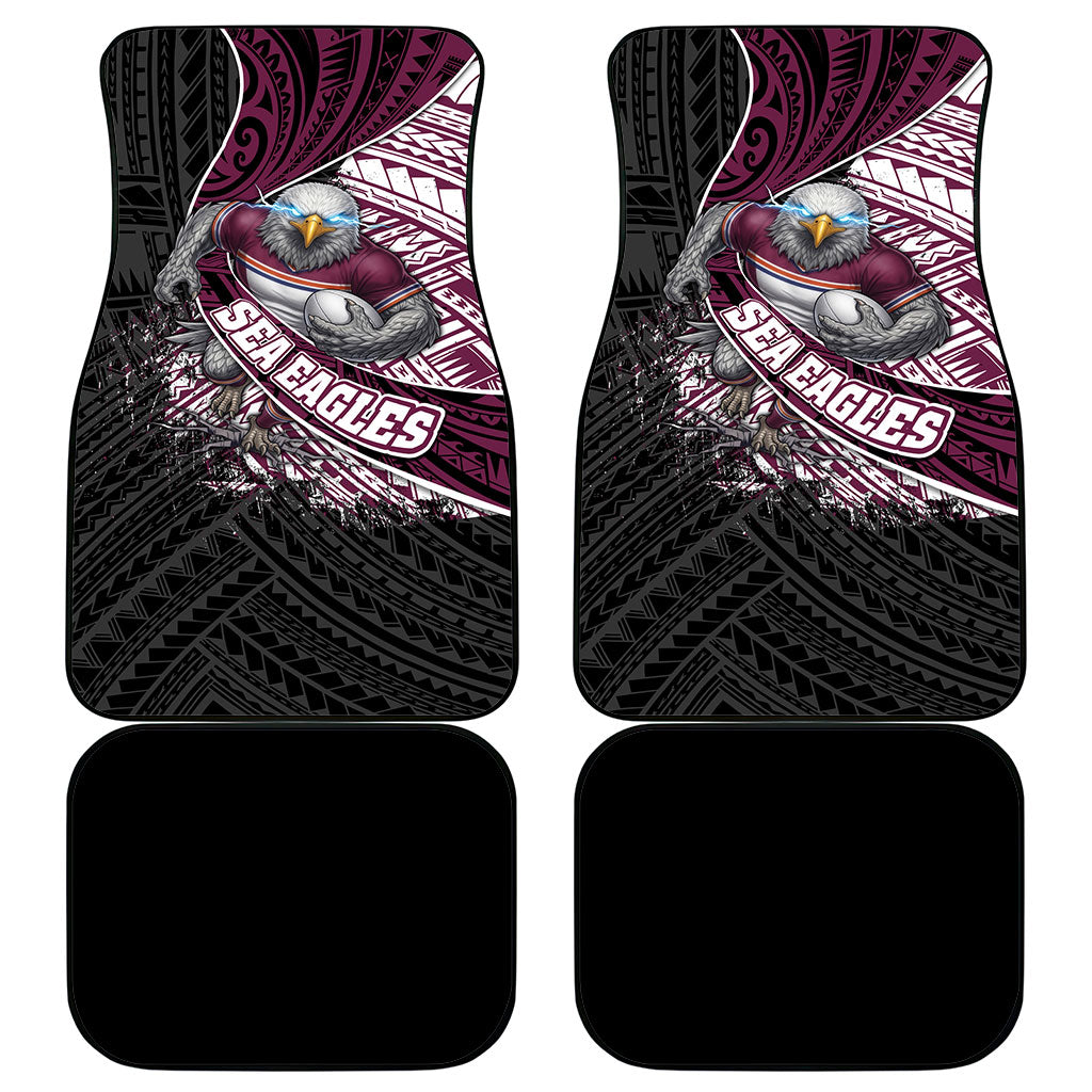 Manly Warringah Sea Eagles Rugby Mascot Car Mats Tribal Polynesian Power Art - Lightning Mascot