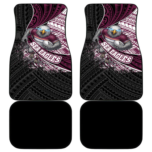 Manly Warringah Sea Eagles Rugby Mascot Car Mats Tribal Polynesian Power Art - Lightning Mascot