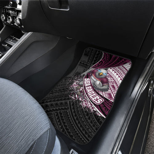 Manly Warringah Sea Eagles Rugby Mascot Car Mats Tribal Polynesian Power Art - Lightning Mascot