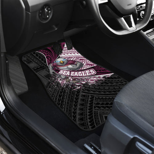 Manly Warringah Sea Eagles Rugby Mascot Car Mats Tribal Polynesian Power Art - Lightning Mascot