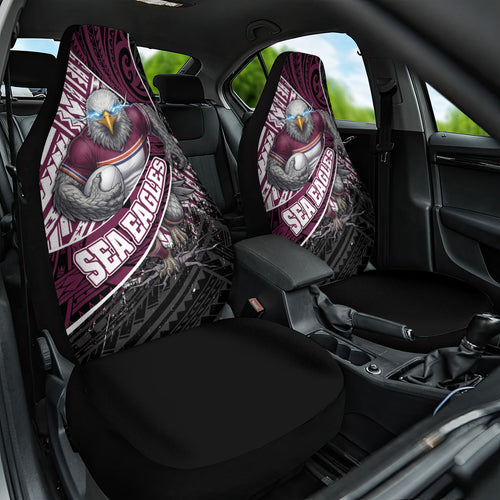 Manly Warringah Sea Eagles Rugby Mascot Car Seat Cover Tribal Polynesian Power Art - Lightning Mascot