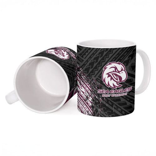 Manly Warringah Sea Eagles Rugby Mascot Ceramic Mug Tribal Polynesian Power Art - Lightning Mascot
