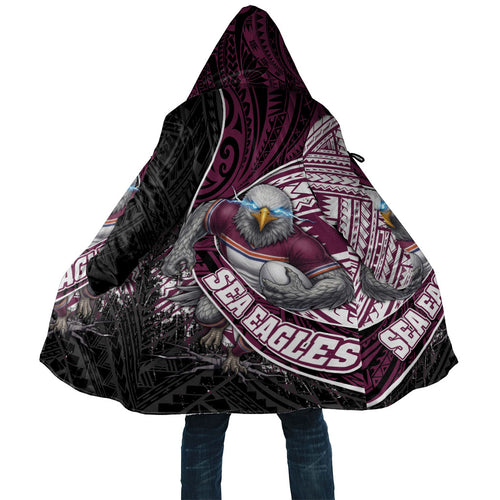 Manly Warringah Sea Eagles Rugby Mascot Cloak Tribal Polynesian Power Art - Lightning Mascot