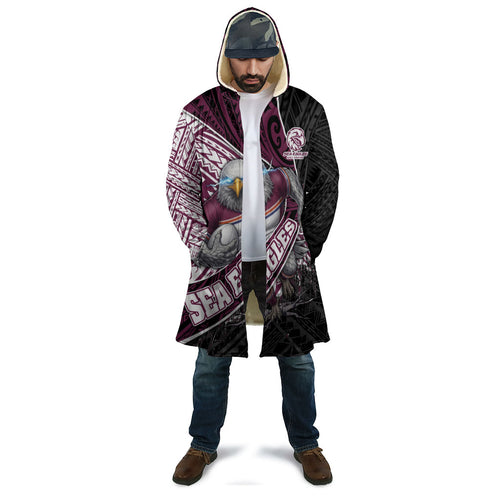 Manly Warringah Sea Eagles Rugby Mascot Cloak Tribal Polynesian Power Art - Lightning Mascot