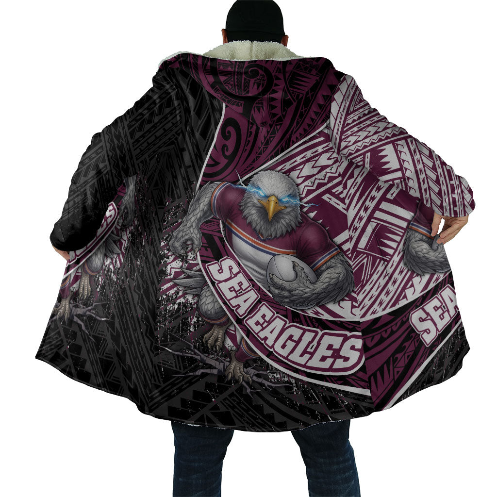 Manly Warringah Sea Eagles Rugby Mascot Cloak Tribal Polynesian Power Art - Lightning Mascot