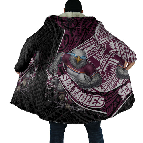 Manly Warringah Sea Eagles Rugby Mascot Cloak Tribal Polynesian Power Art - Lightning Mascot