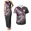 Manly Warringah Sea Eagles Rugby Mascot Couples Matching Tank Maxi Dress and Hawaiian Shirt Tribal Polynesian Power Art - Lightning Mascot