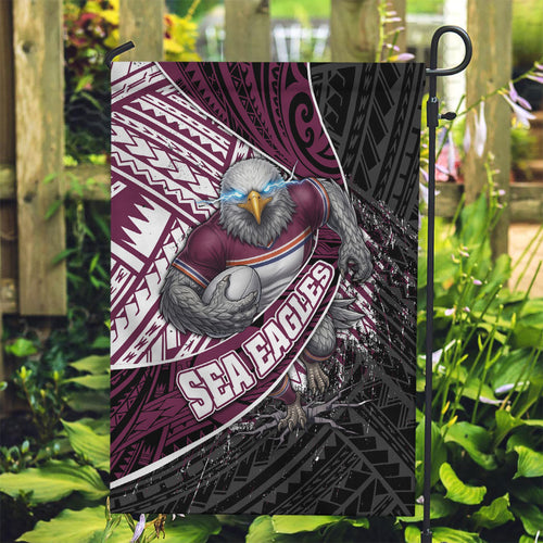 Manly Warringah Sea Eagles Rugby Mascot Garden Flag Tribal Polynesian Power Art - Lightning Mascot