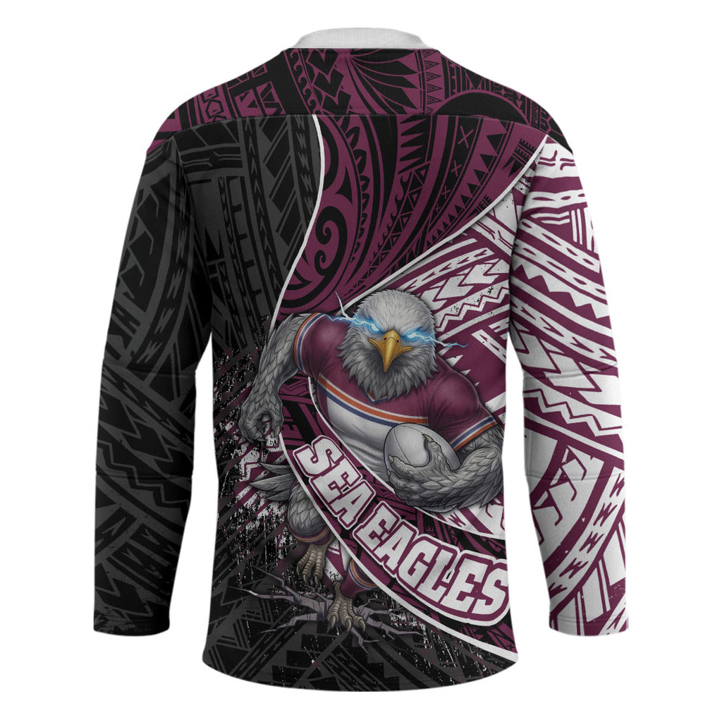 Manly Warringah Sea Eagles Rugby Mascot Hockey Jersey Tribal Polynesian Power Art - Lightning Mascot