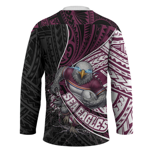 Manly Warringah Sea Eagles Rugby Mascot Hockey Jersey Tribal Polynesian Power Art - Lightning Mascot