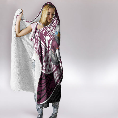 Manly Warringah Sea Eagles Rugby Mascot Hooded Blanket Tribal Polynesian Power Art - Lightning Mascot