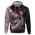 Manly Warringah Sea Eagles Rugby Mascot Hoodie Tribal Polynesian Power Art - Lightning Mascot