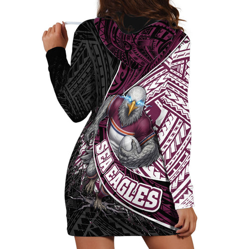 Manly Warringah Sea Eagles Rugby Mascot Hoodie Dress Tribal Polynesian Power Art - Lightning Mascot