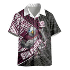 Manly Warringah Sea Eagles Rugby Mascot Kid Hawaiian Shirt Tribal Polynesian Power Art - Lightning Mascot