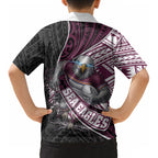 Manly Warringah Sea Eagles Rugby Mascot Kid Hawaiian Shirt Tribal Polynesian Power Art - Lightning Mascot