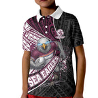 Manly Warringah Sea Eagles Rugby Mascot Kid Polo Shirt Tribal Polynesian Power Art - Lightning Mascot