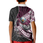 Manly Warringah Sea Eagles Rugby Mascot Kid Polo Shirt Tribal Polynesian Power Art - Lightning Mascot