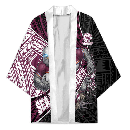Manly Warringah Sea Eagles Rugby Mascot Kimono Tribal Polynesian Power Art - Lightning Mascot