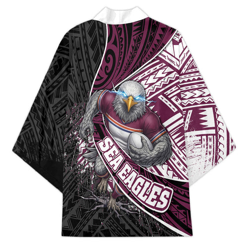 Manly Warringah Sea Eagles Rugby Mascot Kimono Tribal Polynesian Power Art - Lightning Mascot
