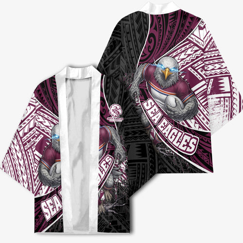 Manly Warringah Sea Eagles Rugby Mascot Kimono Tribal Polynesian Power Art - Lightning Mascot