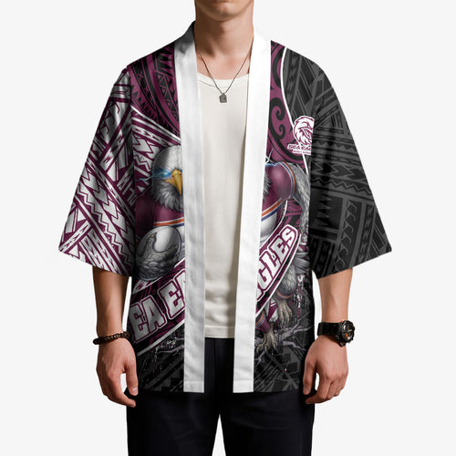 Manly Warringah Sea Eagles Rugby Mascot Kimono Tribal Polynesian Power Art - Lightning Mascot