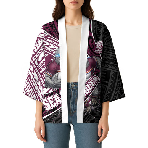 Manly Warringah Sea Eagles Rugby Mascot Kimono Tribal Polynesian Power Art - Lightning Mascot