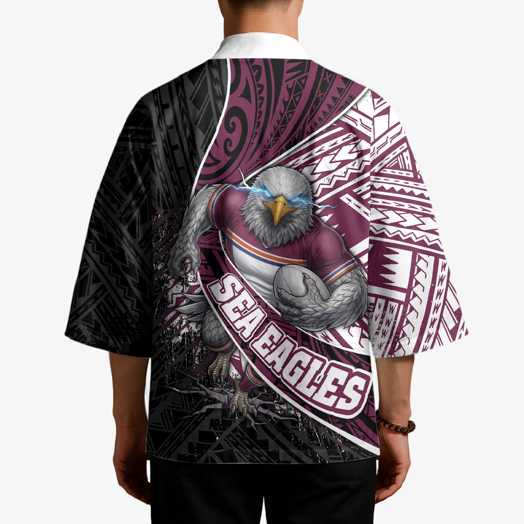 Manly Warringah Sea Eagles Rugby Mascot Kimono Tribal Polynesian Power Art - Lightning Mascot