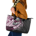 Manly Warringah Sea Eagles Rugby Mascot Leather Tote Bag Tribal Polynesian Power Art - Lightning Mascot